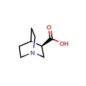 Chemical structure of (3R)-1-azabicyclo[2.2.2]octane-3-carboxylic acid , CAS 604803-81-8, AChemBlock P45414