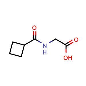 Chemical structure of 2-(cyclobutylformamido)acetic acid , CAS 604790-72-9, AChemBlock P45417
