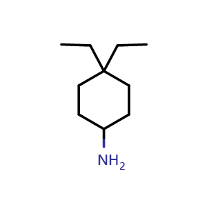 Chemical structure of 4,4-diethylcyclohexan-1-amine , CAS 59478-21-6, AChemBlock P45428