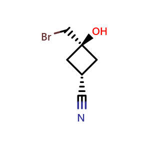 trans-3-(bromomethyl)-3-hydroxycyclobutane-1-carbonitrile