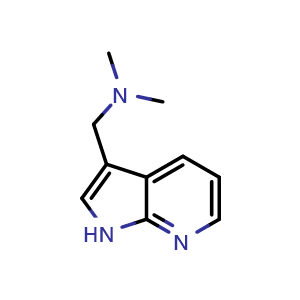 Chemical structure of dimethyl({1H-pyrrolo[2,3-b]pyridin-3-ylmethyl})amine , CAS 5654-92-2, AChemBlock P45468