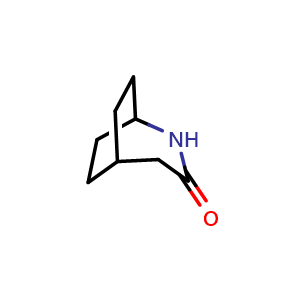 Chemical structure of 2-azabicyclo[3.2.2]nonan-3-one , CAS 5597-32-0, AChemBlock P45473