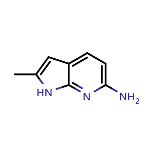 Chemical structure of 2-methyl-1H-pyrrolo[2,3-b]pyridin-6-amine , CAS 55463-64-4, AChemBlock P45478