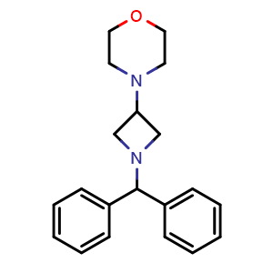Chemical structure of 4-[1-(diphenylmethyl)azetidin-3-yl]morpholine , CAS 55438-65-8, AChemBlock P45480