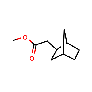 Chemical structure of methyl 2-{bicyclo[2.2.1]heptan-2-yl}acetate , CAS 54441-24-6, AChemBlock P45489