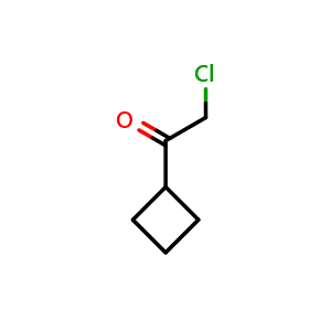 Chemical structure of 2-chloro-1-cyclobutylethan-1-one , CAS 54195-75-4, AChemBlock P45495