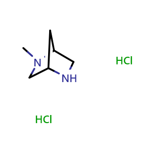 Chemical structure of 2-methyl-2,5-diazabicyclo[2.2.1]heptane dihydrochloride , CAS 52321-26-3, AChemBlock P45517