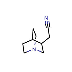 Chemical structure of 2-{1-azabicyclo[2.2.2]octan-3-yl}acetonitrile , CAS 51526-86-4, AChemBlock P45529