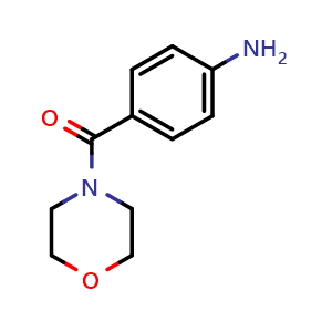 Chemical structure of 4-(morpholine-4-carbonyl)aniline , CAS 51207-86-4, AChemBlock P45534