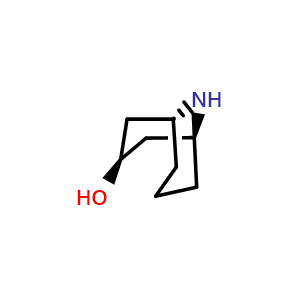 Chemical structure of endo-9-azabicyclo[3.3.1]nonan-3-ol , CAS 504-12-1, AChemBlock P45547