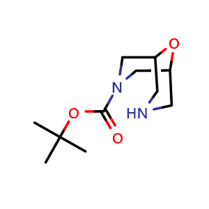 Chemical structure of 3-boc-9-oxa-3,7-diazabicyclo[3.3.1]nonane , CAS 478647-20-0, AChemBlock P45573