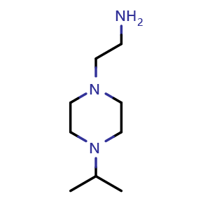 Chemical structure of 2-[4-(propan-2-yl)piperazin-1-yl]ethan-1-amine , CAS 4489-53-6, AChemBlock P45599