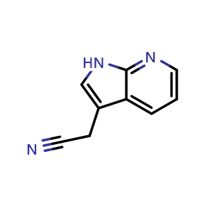 Chemical structure of 2-{1H-pyrrolo[2,3-b]pyridin-3-yl}acetonitrile , CAS 4414-87-3, AChemBlock P45612