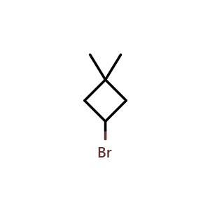 Chemical structure of 3-bromo-1,1-dimethylcyclobutane , CAS 4237-75-6, AChemBlock P45628