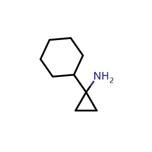 Chemical structure of 1-cyclohexylcyclopropan-1-amine , CAS 388095-20-3, AChemBlock P45665