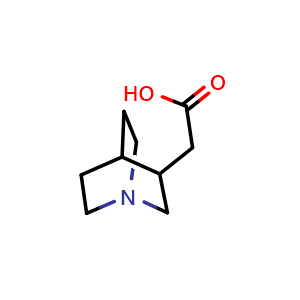 Chemical structure of 2-{1-azabicyclo[2.2.2]octan-3-yl}acetic acid , CAS 38206-85-8, AChemBlock P45673