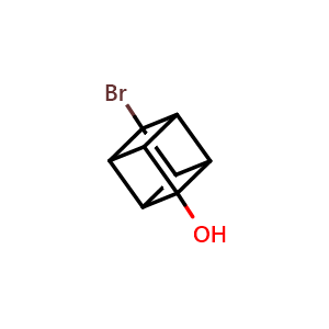 Chemical structure of 8-bromocuban-1-ol , CAS 37796-55-7, AChemBlock P45677