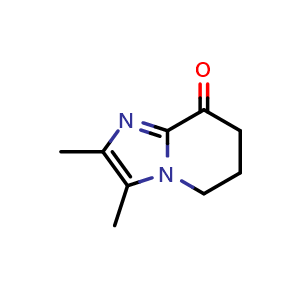 Chemical structure of 2,3-dimethyl-5H,6H,7H,8H-imidazo[1,2-a]pyridin-8-one , CAS 362525-73-3, AChemBlock P45697