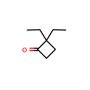 Chemical structure of 2,2-diethylcyclobutan-1-one , CAS 35358-42-0, AChemBlock P45707