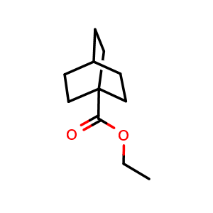 Chemical structure of ethyl bicyclo[2.2.2]octane-1-carboxylate , CAS 31818-12-9, AChemBlock P45768