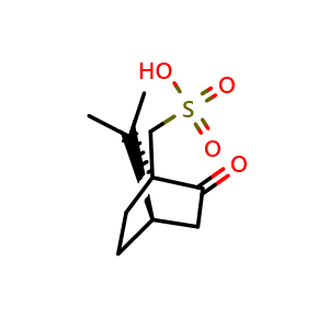 Chemical structure of [(1S,4R)-7,7-dimethyl-2-oxobicyclo[2.2.1]heptan-1-yl]methanesulfonic acid , CAS 3144-16-9, AChemBlock P45770