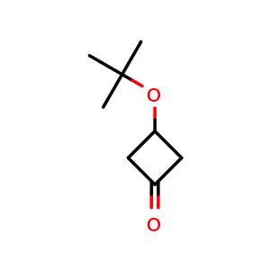 Chemical structure of 3-(tert-butoxy)cyclobutan-1-one , CAS 30830-28-5, AChemBlock P45781