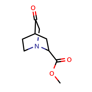Chemical structure of methyl 5-oxo-1-azabicyclo[2.2.2]octane-2-carboxylate , CAS 30740-21-7, AChemBlock P45786