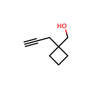 Chemical structure of [1-(prop-2-yn-1-yl)cyclobutyl]methanol , CAS 288385-20-6, AChemBlock P45812