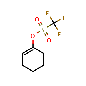 Chemical structure of cyclohex-1-en-1-yl trifluoromethanesulfonate , CAS 28075-50-5, AChemBlock P45831