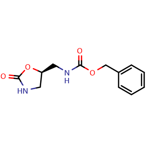 Chemical structure of benzyl n-{[(5r)-2-oxo-1,3-oxazolidin-5-yl]methyl}carbamate , CAS 274264-55-0, AChemBlock P45846