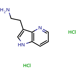 Chemical structure of 2-(1H-pyrrolo[3,2-b]pyridin-3-yl)ethanamine dihydrochloride , CAS 27311-25-7, AChemBlock P45849
