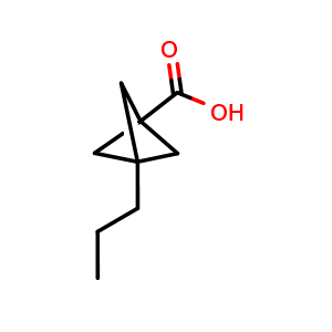 Chemical structure of 3-propylbicyclo[1.1.1]pentane-1-carboxylic acid , CAS 271767-67-0, AChemBlock P45852