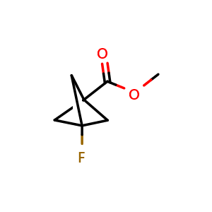 Chemical structure of methyl 3-fluorobicyclo[1.1.1]pentane-1-carboxylate , CAS 262851-99-0, AChemBlock P45872