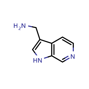 Chemical structure of 1-{1H-pyrrolo[2,3-c]pyridin-3-yl}methanamine , CAS 25957-71-5, AChemBlock P45878