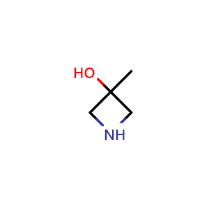 Chemical structure of 3-methylazetidin-3-ol , CAS 256931-54-1, AChemBlock P45881