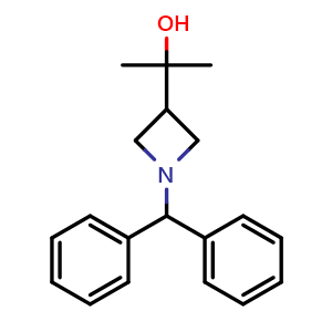 Chemical structure of 2-[1-(diphenylmethyl)azetidin-3-yl]propan-2-ol , CAS 256931-42-7, AChemBlock P45882