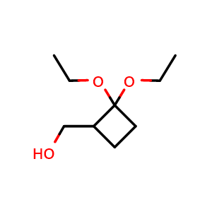 Chemical structure of (2,2-diethoxycyclobutyl)methanol , CAS 23153-61-9, AChemBlock P45917
