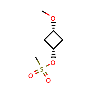 Chemical structure of cis-3-Methoxycyclobutyl methanesulfonate , CAS 2178924-78-0, AChemBlock P45961