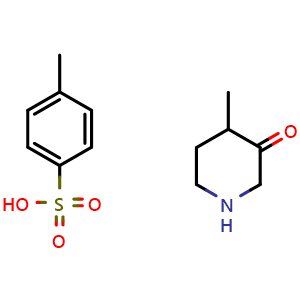 Chemical structure of 4-methylbenzene-1-sulfonic acid; 4-methylpiperidin-3-one , CAS 2173098-62-7, AChemBlock P45972