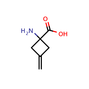 Chemical structure of 1-amino-3-methylidenecyclobutane-1-carboxylic acid , CAS 2169518-70-9, AChemBlock P45998