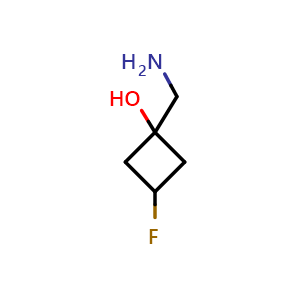 Chemical structure of 1-(aminomethyl)-3-fluorocyclobutan-1-ol , CAS 2169506-75-4, AChemBlock P45999