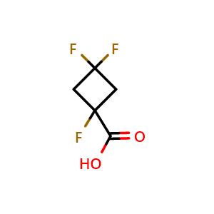 Chemical structure of 1,3,3-trifluorocyclobutane-1-carboxylic acid , CAS 2168983-35-3, AChemBlock P46022