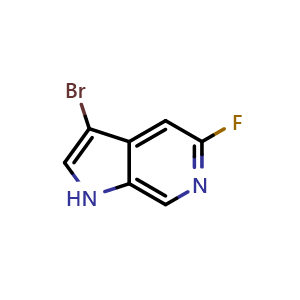 Chemical structure of 3-bromo-5-fluoro-1H-pyrrolo[2,3-c]pyridine , CAS 2167470-19-9, AChemBlock P46083