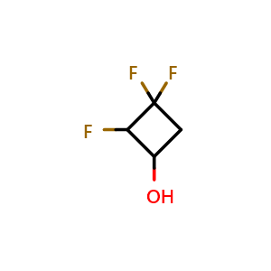 Chemical structure of 2,3,3-trifluorocyclobutan-1-ol , CAS 2166734-44-5, AChemBlock P46121