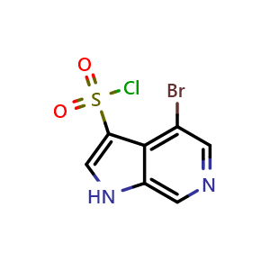 Chemical structure of 4-bromo-1H-pyrrolo[2,3-c]pyridine-3-sulfonyl chloride , CAS 2138263-29-1, AChemBlock P46185