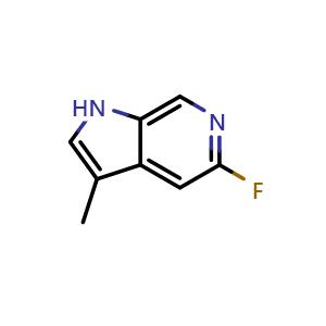 Chemical structure of 5-fluoro-3-methyl-1H-pyrrolo[2,3-c]pyridine , CAS 2137807-04-4, AChemBlock P46189