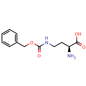 Chemical structure of (2S)-2-amino-4-(benzyloxycarbonylamino)butanoic acid , CAS 2130-77-0, AChemBlock P46197