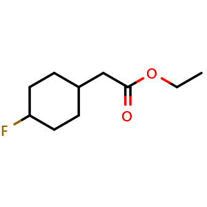 Chemical structure of ethyl 2-(4-fluorocyclohexyl)acetate , CAS 2120797-33-1, AChemBlock P46207