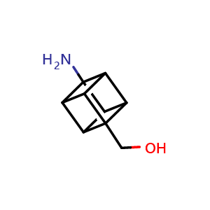 Chemical structure of (1-Amino-cuban-4-yl)-methanol , CAS 2108611-47-6, AChemBlock P46234