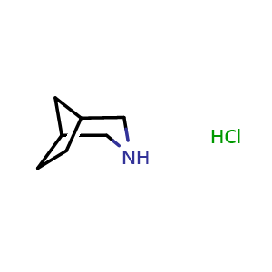 Chemical structure of 3-azabicyclo[3.2.1]octane hydrochloride , CAS 20969-02-2, AChemBlock P46259